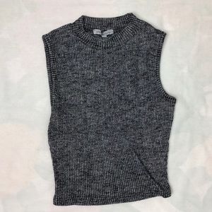 Knit Crop Top with Mock Neck